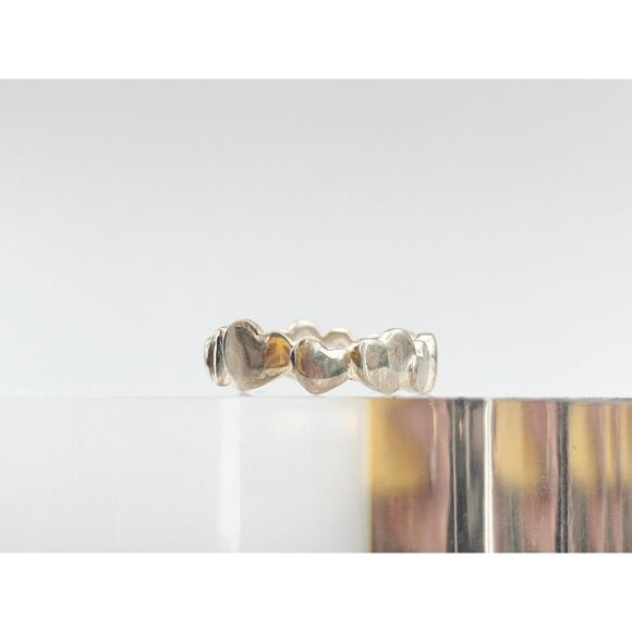 Heart Shaped Love Themed Minimalist 925 Sterling Silver Vintage Ring - sz 5.75 - Picture 3 of 8